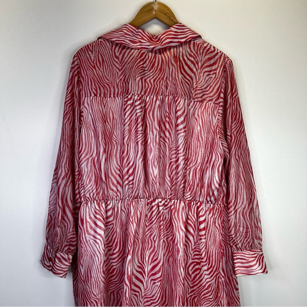 Michael Kors Zebra Print Wrap dress geranium - 0X - Picture 8 of 13